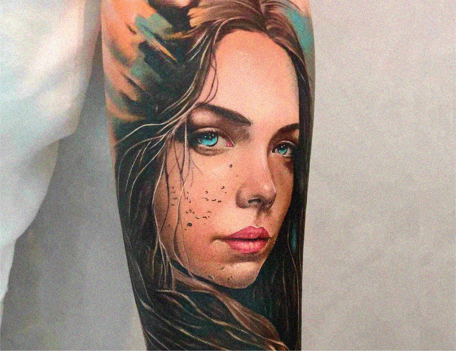 Color tattoo portrait